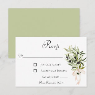 Olive Gren Bouquets Bröllop OSA Kort