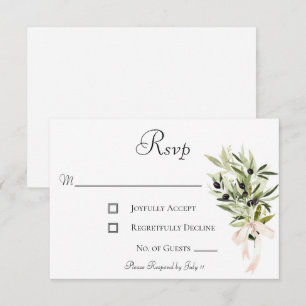 Olive Gren Bouquets Bröllop OSA Kort