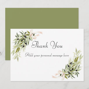 Olive Gren Bouquets Bröllop Tack Kort