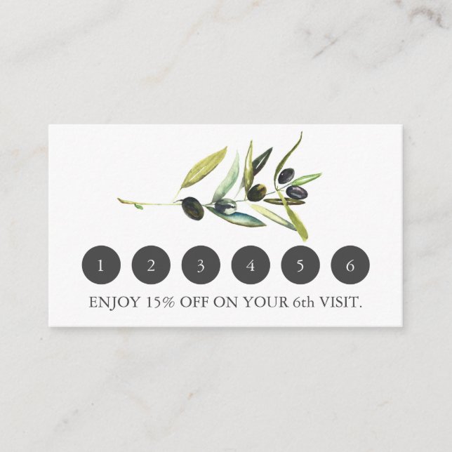 Olive Gren Business Loyalty Card Tilläggskort (Framsida)