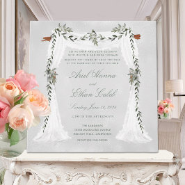Olive Gren Chuppah Bröllop Inbjudningar