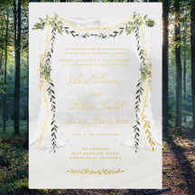 Olive Gren Chuppah Forest Bröllop Guld