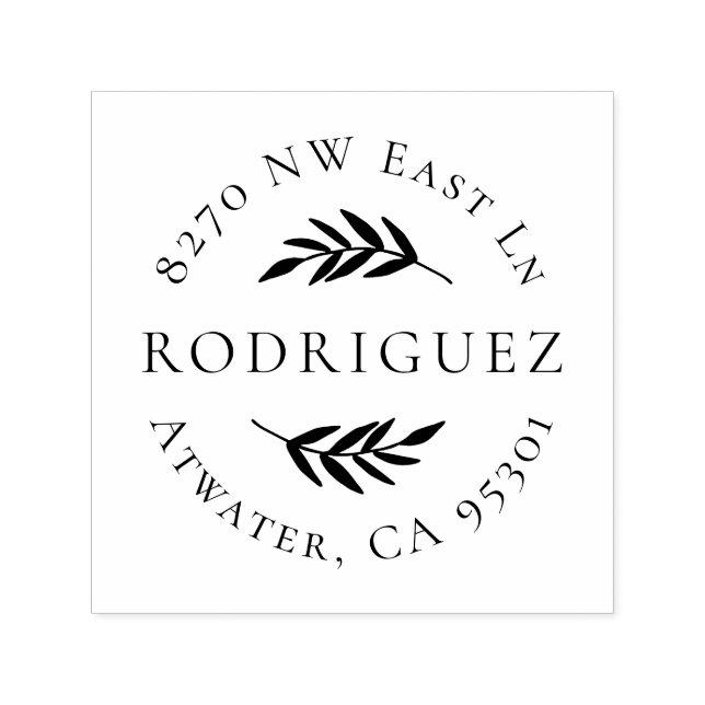 Olive Gren Circle Adress Frimärke Självfärgande Stämpel (Design)