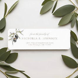 Olive Gren Familjens begravda Returadress Returadress Etikett