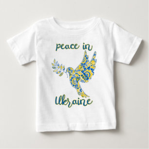 Olive gren, fredsduva Ukraina flagga T Shirt