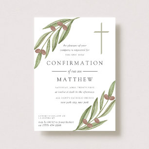 Olive Gren Heliga Communion eller bekräftelse Inbjudningar