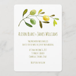 Olive Gren - inbjudan till bröllopskort för sjöfär