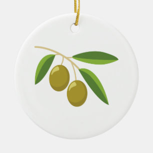 Olive Gren Julgransprydnad Keramik