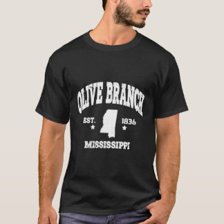 Olive Gren Mississippi Retro State Throwback T Shirt