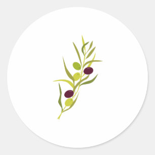 Olive Gren Runt Klistermärke