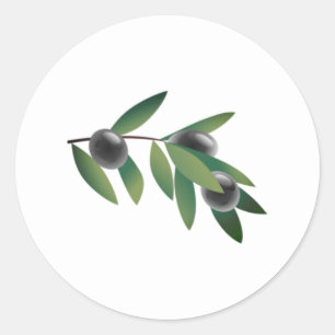 Olive Gren Runt Klistermärke