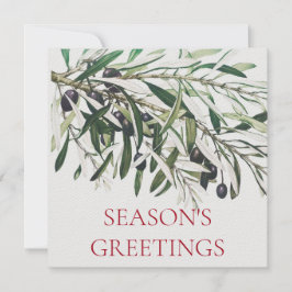 "OLIVE GREN"-SEASONS GREETINGS FLAT CHRISTMAS KORT