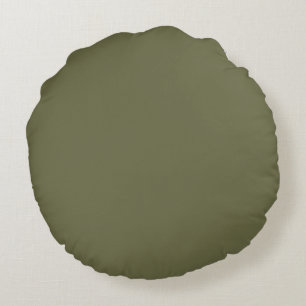 Olive Gren Solid Färg PANTONE 18-0527 AW 2022 Rund Kudde
