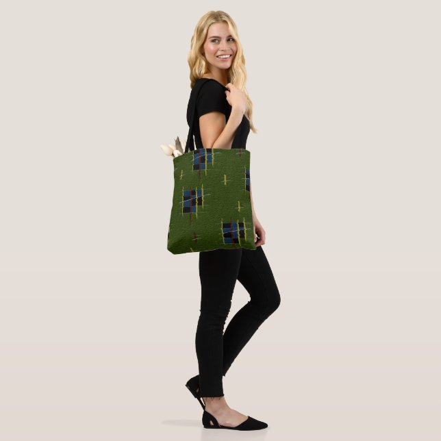 Olive Gren Tote Bag Tygkasse (På modell)