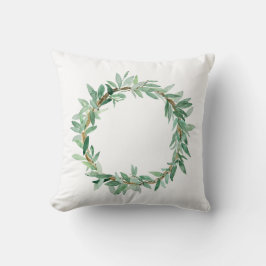 Olive Gren Watercolor Watercolor Wandecue Kudde