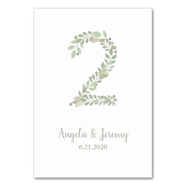 Olive Grenar nummer 2 Bordsnummer (Framsidan)