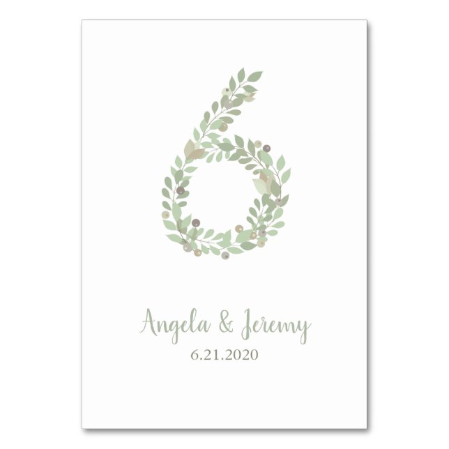 Olive Grenar nummer 6 Bordsnummer (Framsidan)