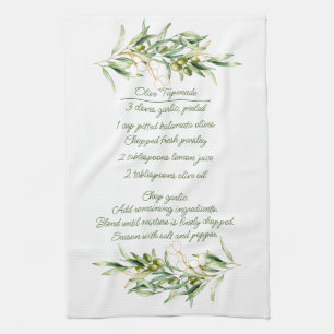 Olive Grenar och Tapgranat Recipe Kitchen Towels Kökshandduk