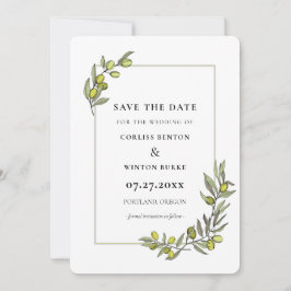 Olive grenar ram Spara datuminbjudan Inbjudningar