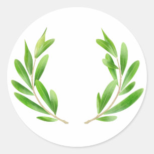 Olive grenar runt klistermärke