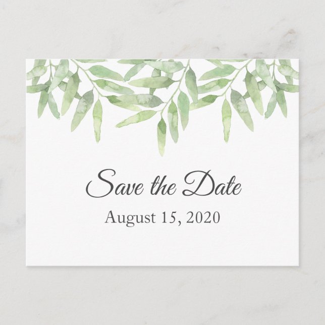 Olive Grenar. Sommar bröllop spara datum Vykort (Framsida)