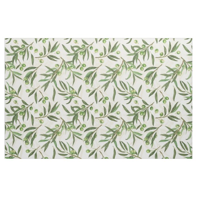 Olive grenar, vattenfärg tyg (Fat Quarter)