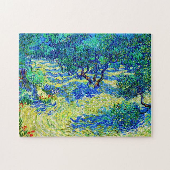 Olive Grove av Vincent Van Gogh-vibrant art Pussel (Horisontell)