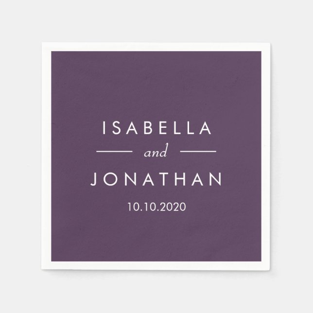 Olive Grove | Ole bröllop Anpassningsbar Pappersservett (Framsidan)