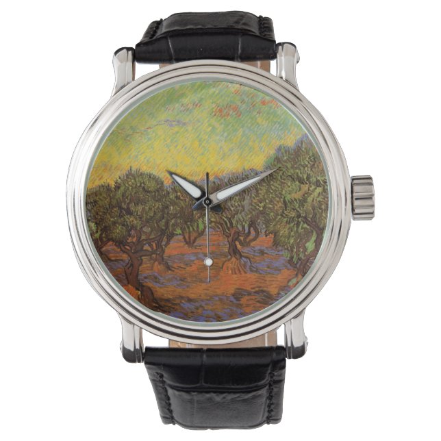 Olive Grove, Orange Himlar av Vincent van Gogh Armbandsur (Framsida)