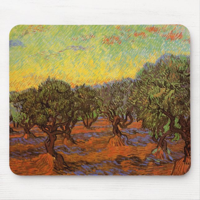 Olive Grove, Orange Himlar av Vincent van Gogh Musmatta (Framsidan)