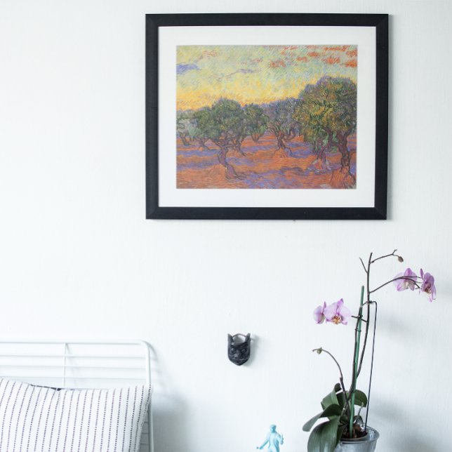 Olive Grove, Orange Himlar av Vincent van Gogh Poster (Skapare uppladdad)
