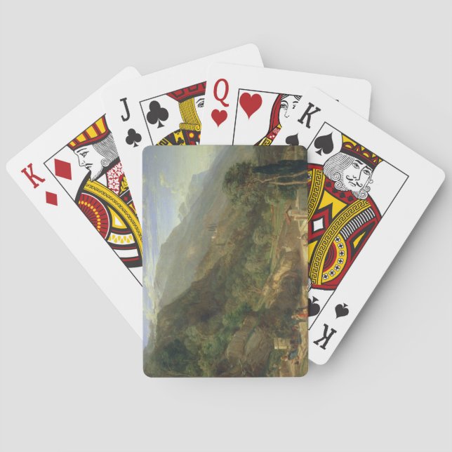 Olive Groves at Varenna, Sjö Como, Italien, 1861 ( Spelkort (Baksidan)