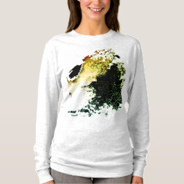 Olive Guld Tan Airbrush Paint Stänk MCM-utseende T Shirt