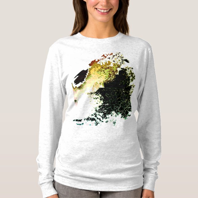 Olive Guld Tan Airbrush Paint Stänk MCM-utseende T Shirt (Framsida)