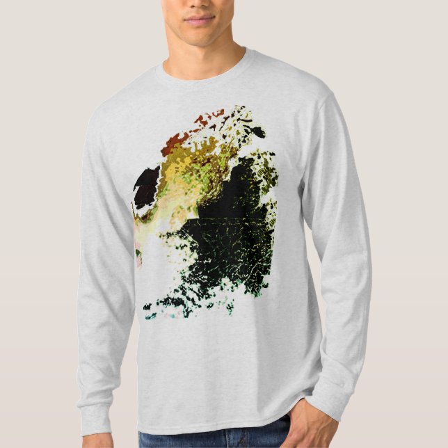 Olive Guld Tan Airbrush Paint Stänk MCM-utseende T Shirt (Framsida)