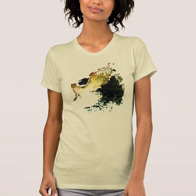 Olive Guld Tan Airbrush Paint Stänk Small T Shirt (Framsida)