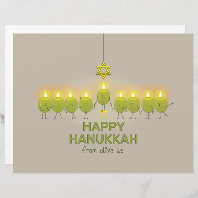 Olive Hanukkah Menorah (Fram/baksida)