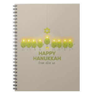 Olive Hanukkah Menorah Anteckningsbok