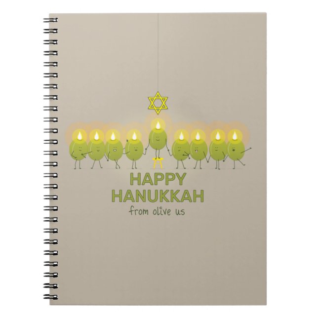 Olive Hanukkah Menorah Anteckningsbok (Framsidan)