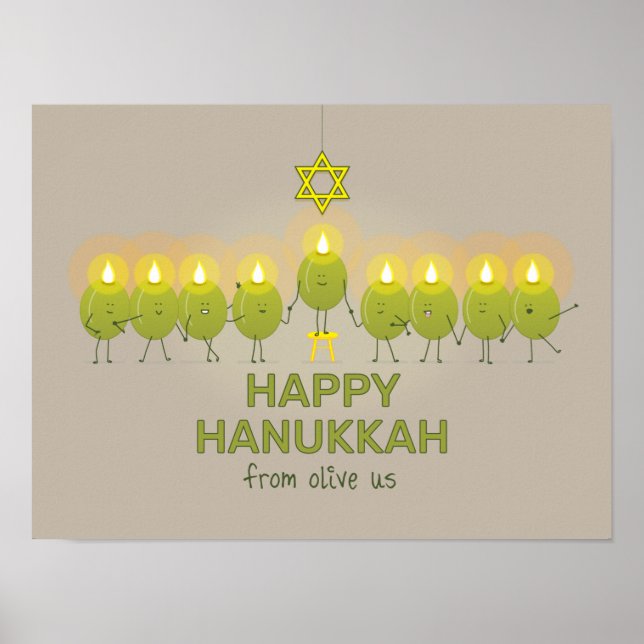 Olive Hanukkah Menorah Poster (Framsidan)