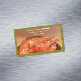 Olive Homestyle tillagad Turkiet Kött beredd Mat Magnetiska Visitkort