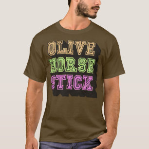 Olive Horse Stick Pastel T Shirt