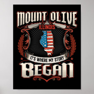 Olive Illinois USA flagga 4 juli Poster