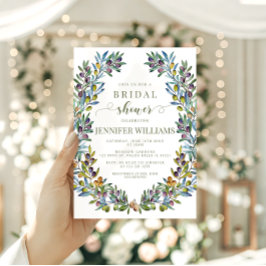 Olive Italian Tuscan Theme Boho Bridal Shower Inbjudningar