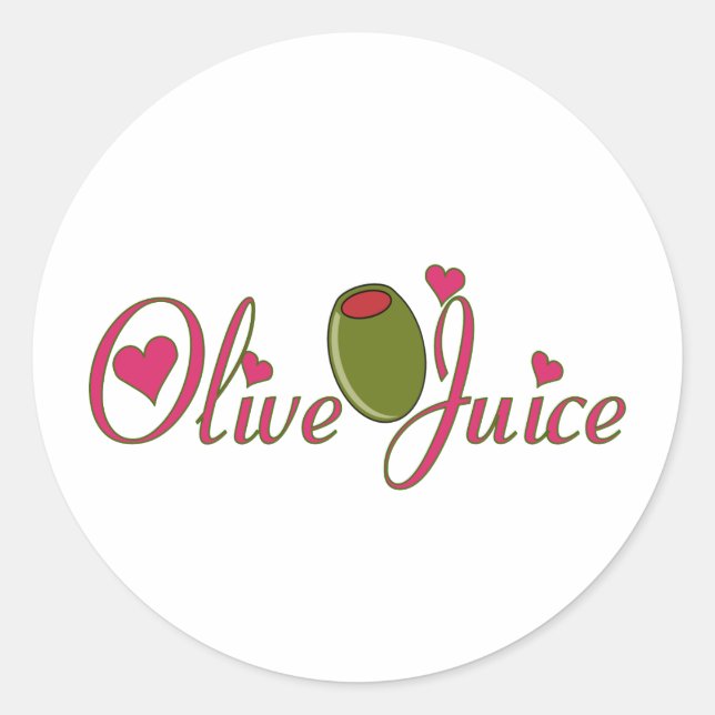 Olive Juice Runt Klistermärke (Framsida)