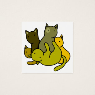Olive kittens fyrkantigt visitkort