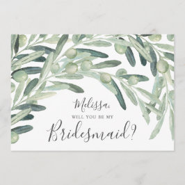 Olive kommer du att bli min bridesmaid inbjudningar