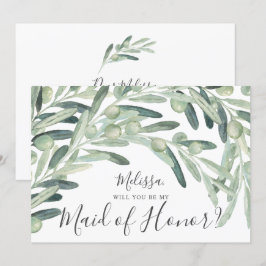 Olive kommer du att vara min Maid of honor Inbjudningar