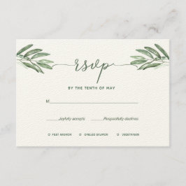 Olive Leaves bröllop RSVP-kort OSA Kort