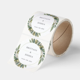 Olive Leaves Mediterranean Rustic Wedding Runt Klistermärke